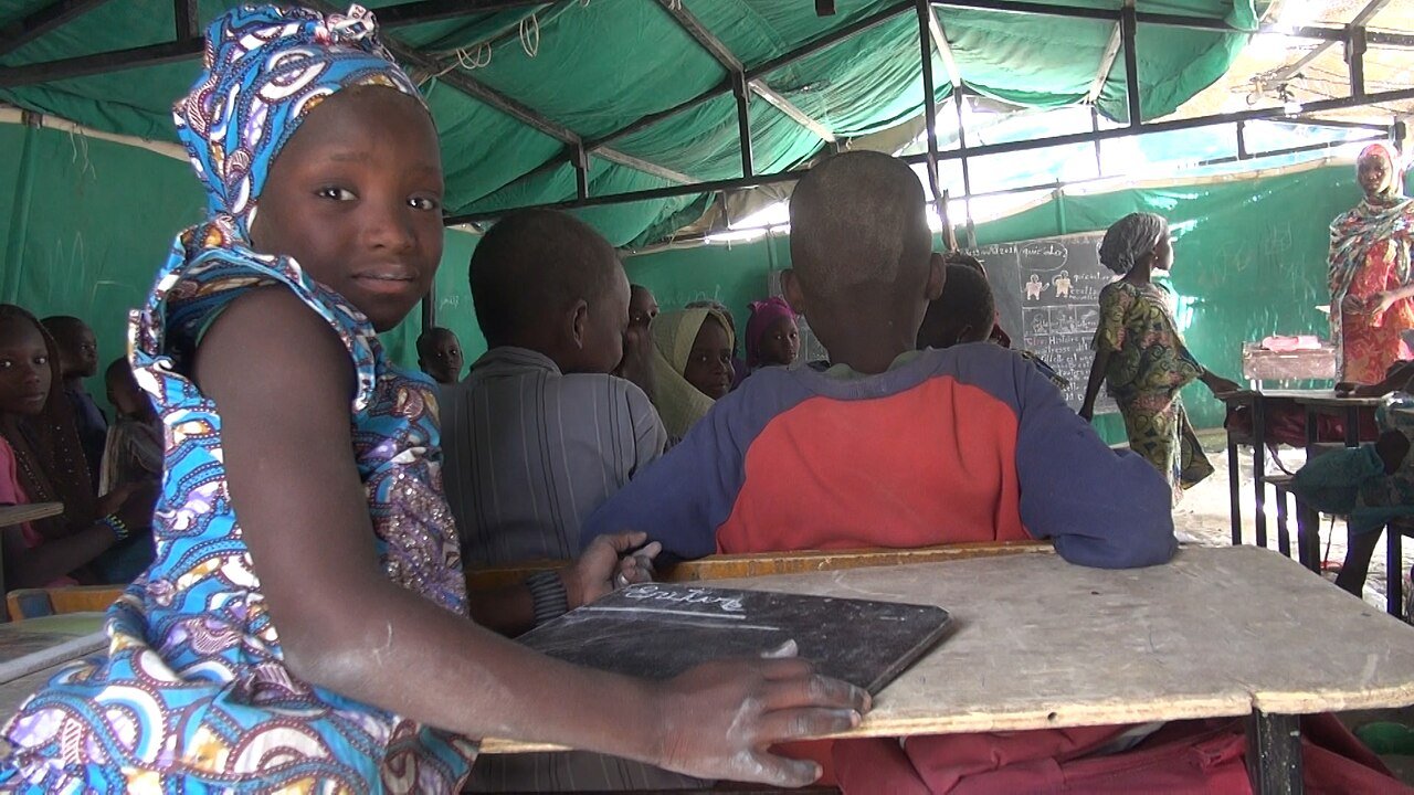 Une écolière à Bosso, dans la région de Diffa, au Niger, en 2017